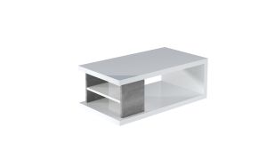 Konferenční stolek LUKE - Bílá / Beton - 110x41x60 ADRK