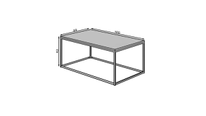 Konferenční stolek NARISA - Černá / Bílá lesk 100x43x60cm ADRK