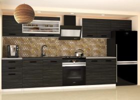 Moderní kuchyňská sestava ELLA2 - 240cm, - Černá lesk / Bílá lesk BELINI