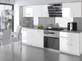 Moderní kuchyňská sestava NEPTUN - 180cm, - Bílá lesk BELINI