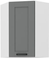 Kuchyňská linka LUNA - Dustgrey / Bílá - 60x60 horní roh (60x60 GN-90 1F(45°))