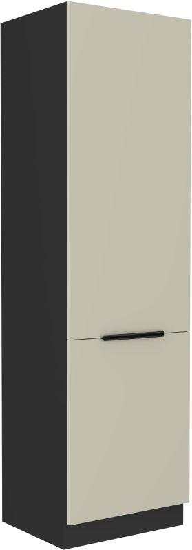 Kuchyňská linka ARONA - Cashmere / Černý mat - 60 lednicová skříň (60 LO-210 2F) LEMPERT