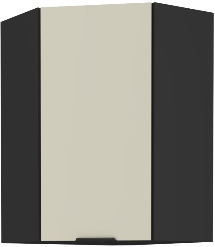 Kuchyňská linka ARONA - Cashmere / Černý mat - 60x60 horní roh (60x60 GN-90 1F (45°)) LEMPERT