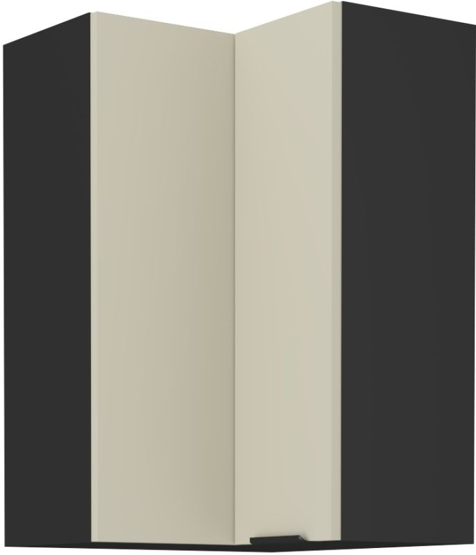 Kuchyňská linka ARONA - Cashmere / Černý mat - 60x60 horní roh (60x60 GN-90 1F (90°)) LEMPERT