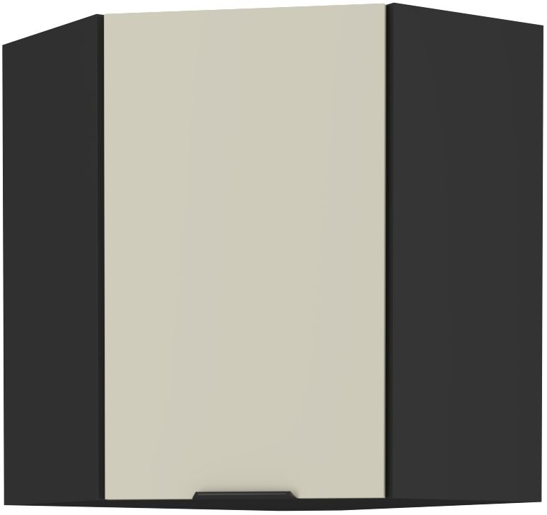 Kuchyňská linka ARONA - Cashmere / Černý mat - 60x60 horní roh (60x60 GN-72 1F (45°)) LEMPERT