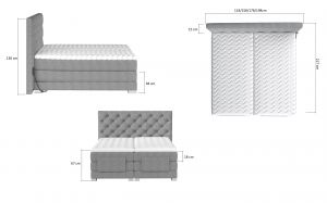 postel boxspring CLOVER s elektr.polohováním - Monolith 09/140x200cm ELTAP