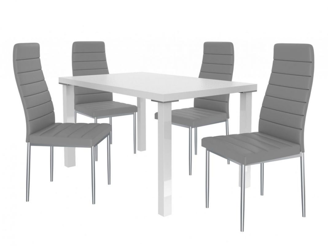 BELINI Jídelní set Moderno 1+4 židlí - bílá/popel