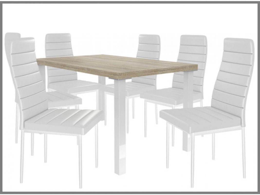 Jídelní set Moderno 1+6 židlí - sonoma/bílá BELINI