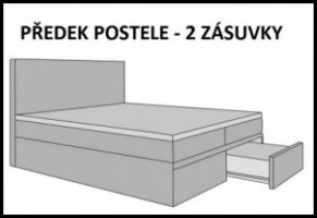 postel boxspring INTER TYP 1 - 180x200cm - úlož. prostor - 2 zásuvky KAROL MEBLE