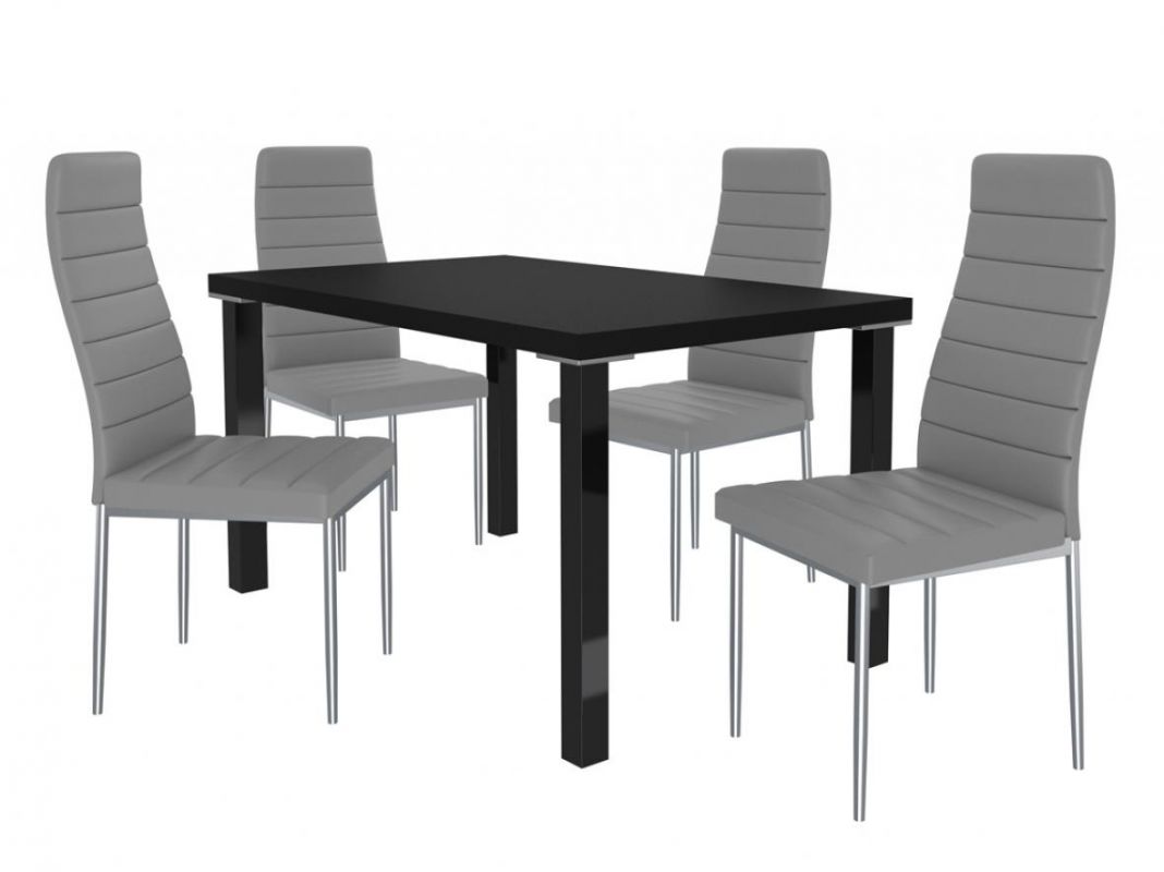 BELINI Jídelní set Moderno 1+4 židlí - černá/popel