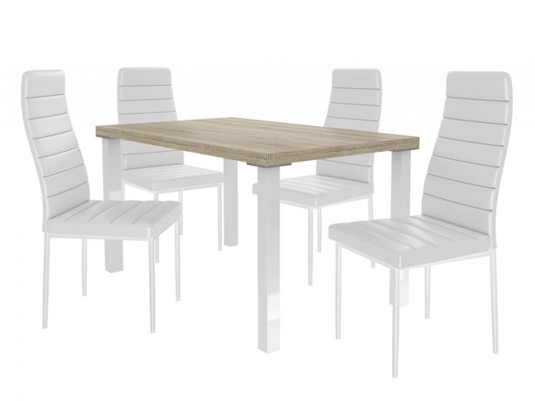 Jídelní set Moderno 1+4 židlí - sonoma/bílá BELINI