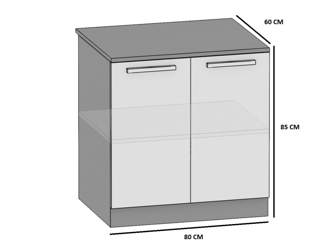 kuchyně BELINI - dolní skříňka 2F - SD/80 - matné dvířka
