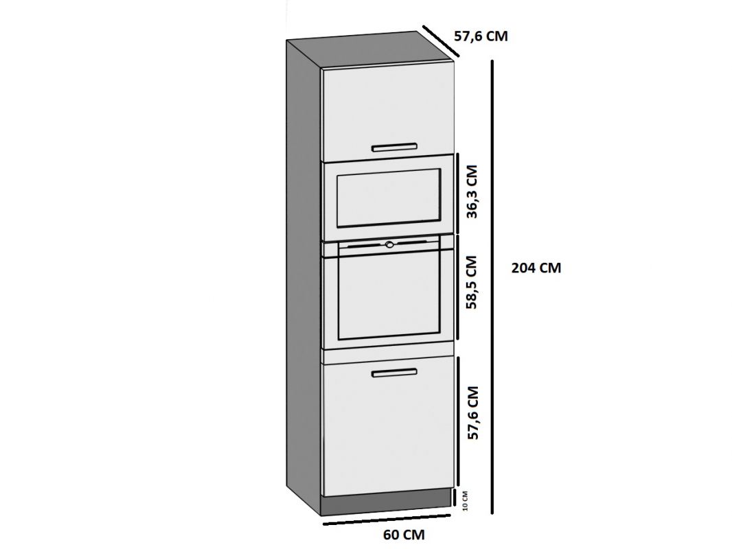 kuchyně BELINI - skříňka vysoká na troubu a mikrovlnku - SSp/60 - matné dvířka