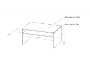 Konferenční stolek IWA - Bílá / Dub Zlatý - 60cm GIBMEBLE