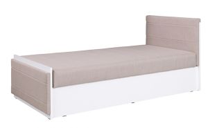 Čalouněná postel s matrací IWA - Bílá / Avellino 808 - 98cm