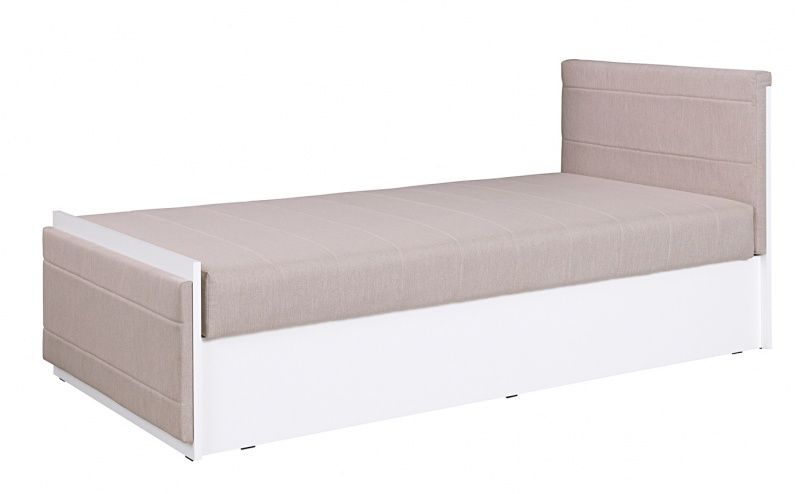 GIBMEBLE Čalouněná postel s matrací IWA - Bílá / Avellino 808 - 98cm
