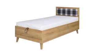 Čalouněná postel MEMONE - Dub Zlatý / Bílá / Grafit - 94,5cm GIBMEBLE