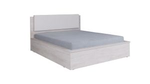 Čalouněná postel DENVER - Dub Bílý / Bílé šití - 160x200cm