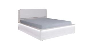 Čalouněná postel DENVER - Dub Bílý / Bílé šití - 160x200cm GIBMEBLE
