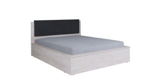 Čalouněná postel DENVER - Dub Bílý / Grafit šití - 160x200cm