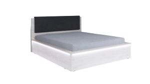 Čalouněná postel DENVER - Dub Bílý / Grafit šití - 160x200cm GIBMEBLE