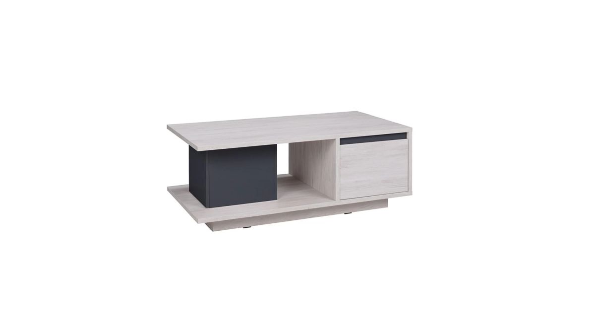 GIBMEBLE Konferenční stolek DENVER - Dub Bílý / Grafit - 120cm
