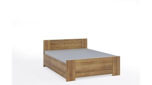 Čalouněná postel BONO - Dub Zlatý - 160x200cm | Bez opěrky, S opěrkou