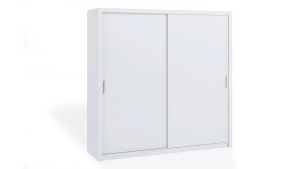 Posuvná šatní skříň BONO - Bílá - 220cm - Se zrcadlem GIBMEBLE