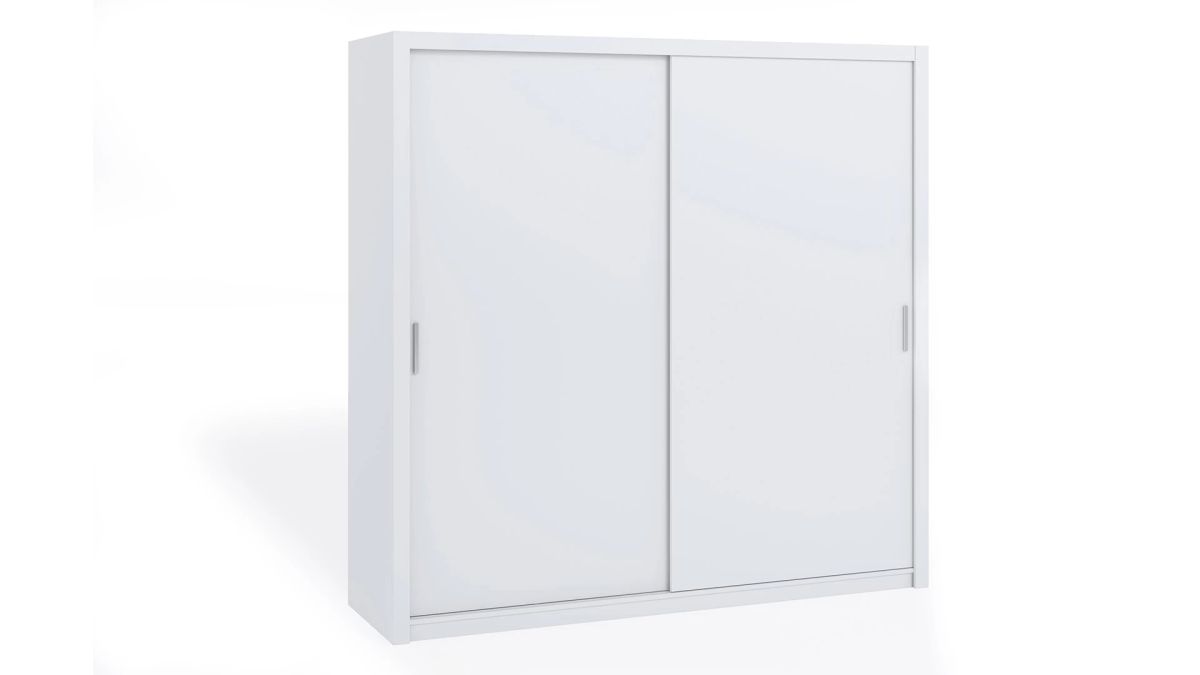 GIBMEBLE Posuvná šatní skříň BONO - Bílá - 220cm Bez zrcadla