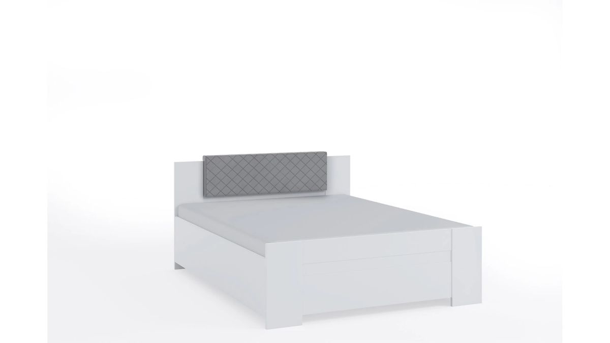 GIBMEBLE Čalouněná postel BONO - Bílá - 160x200cm S opěrkou