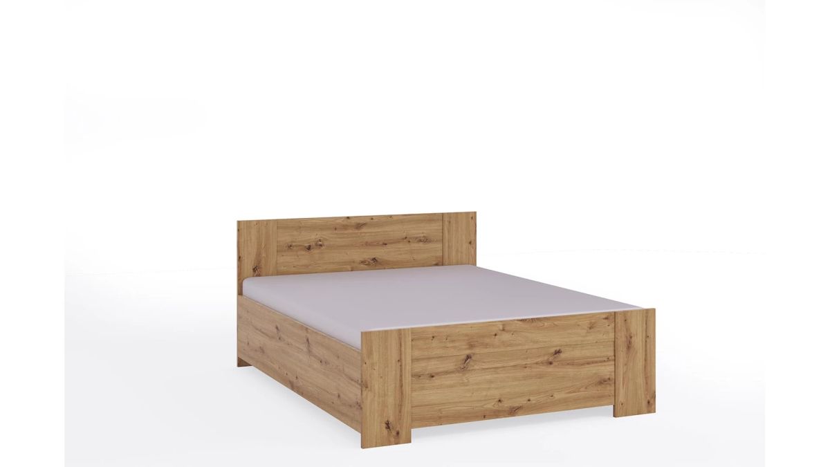 GIBMEBLE Čalouněná postel BONO - Dub Artisan - 160x200cm Bez opěrky