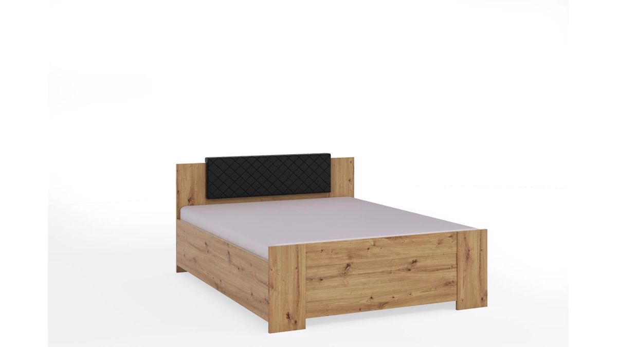 GIBMEBLE Čalouněná postel BONO - Dub Artisan - 160x200cm S opěrkou