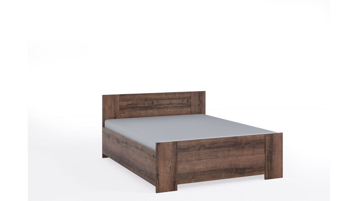 GIBMEBLE Čalouněná postel BONO - Dub Monaster - 160x200cm Bez opěrky