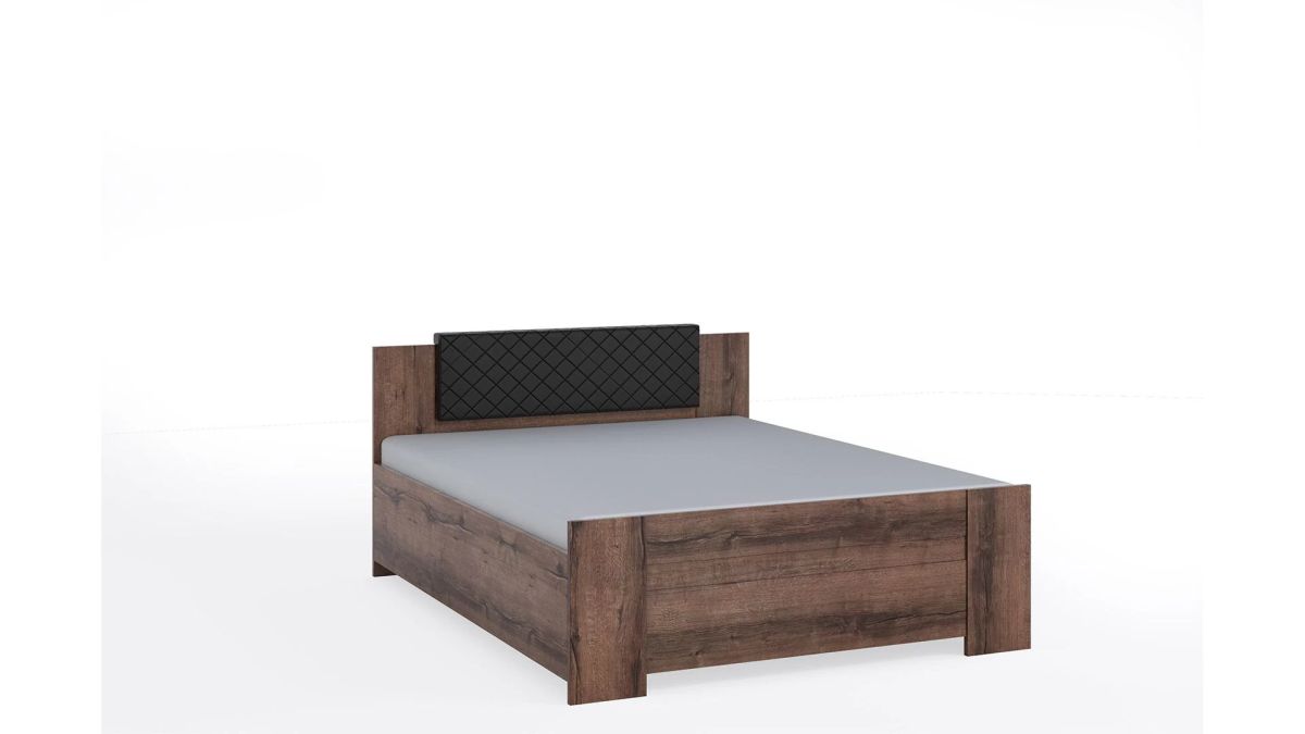 GIBMEBLE Čalouněná postel BONO - Dub Monaster - 160x200cm S opěrkou