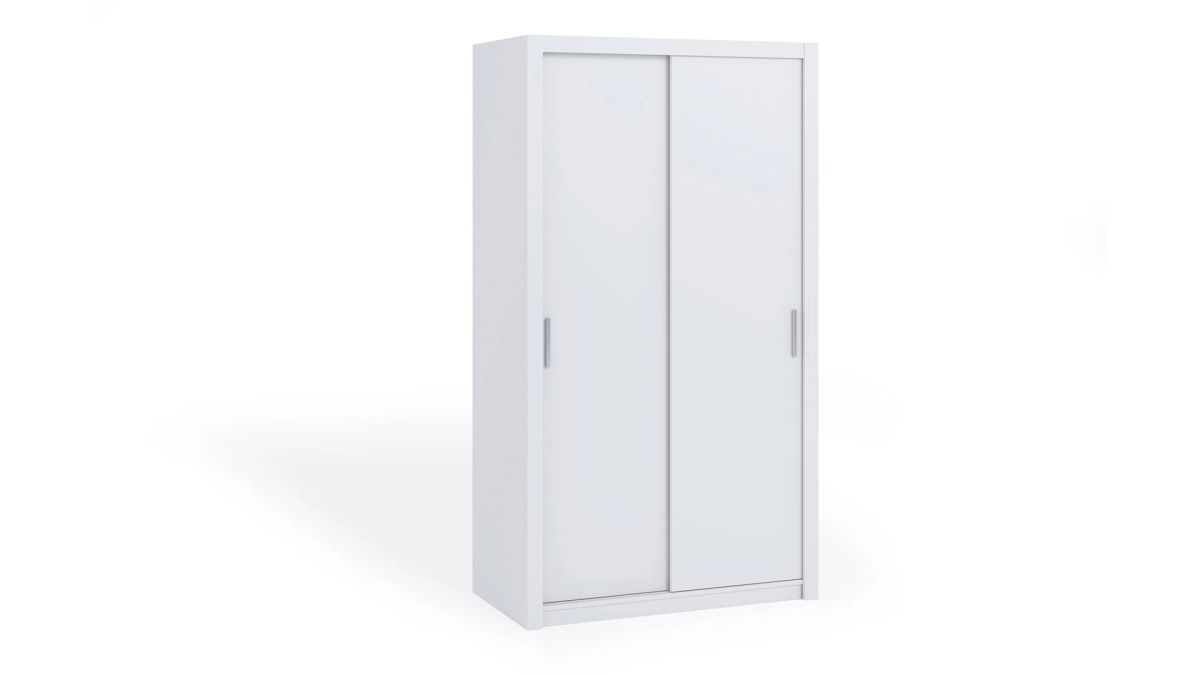 GIBMEBLE Posuvná šatní skříň BONO - Bílá - 120cm Bez zrcadla