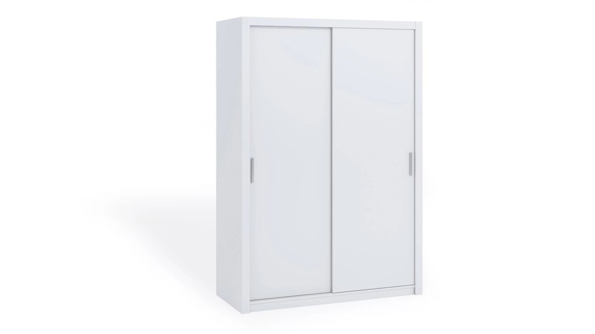 GIBMEBLE Posuvná šatní skříň BONO - Bílá - 150cm Bez zrcadla