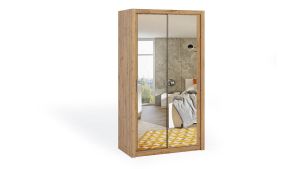 Posuvná šatní skříň BONO - Dub Artisan - 120cm | Se zrcadlem, Bez zrcadla