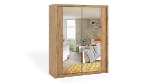 Posuvná šatní skříň BONO - Dub Artisan - 180cm | Se zrcadlem, Bez zrcadla