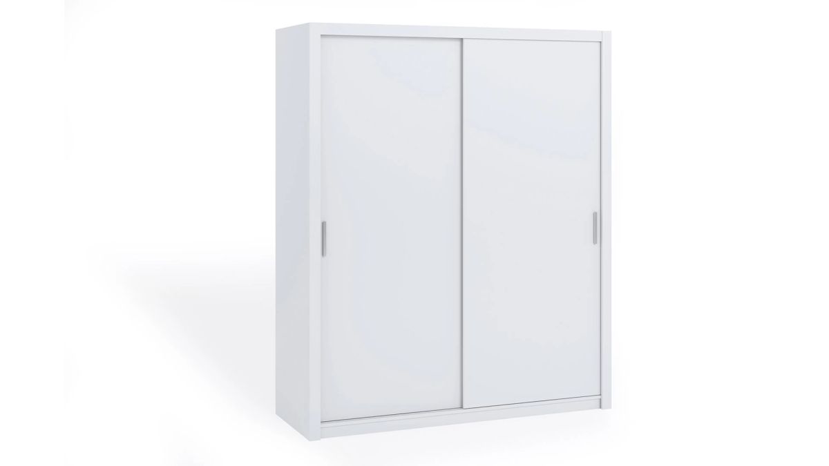 GIBMEBLE Posuvná šatní skříň BONO - Bílá - 180cm Bez zrcadla
