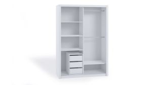 Posuvná šatní skříň BONO - Bílá - 180cm - Bez zrcadla GIBMEBLE