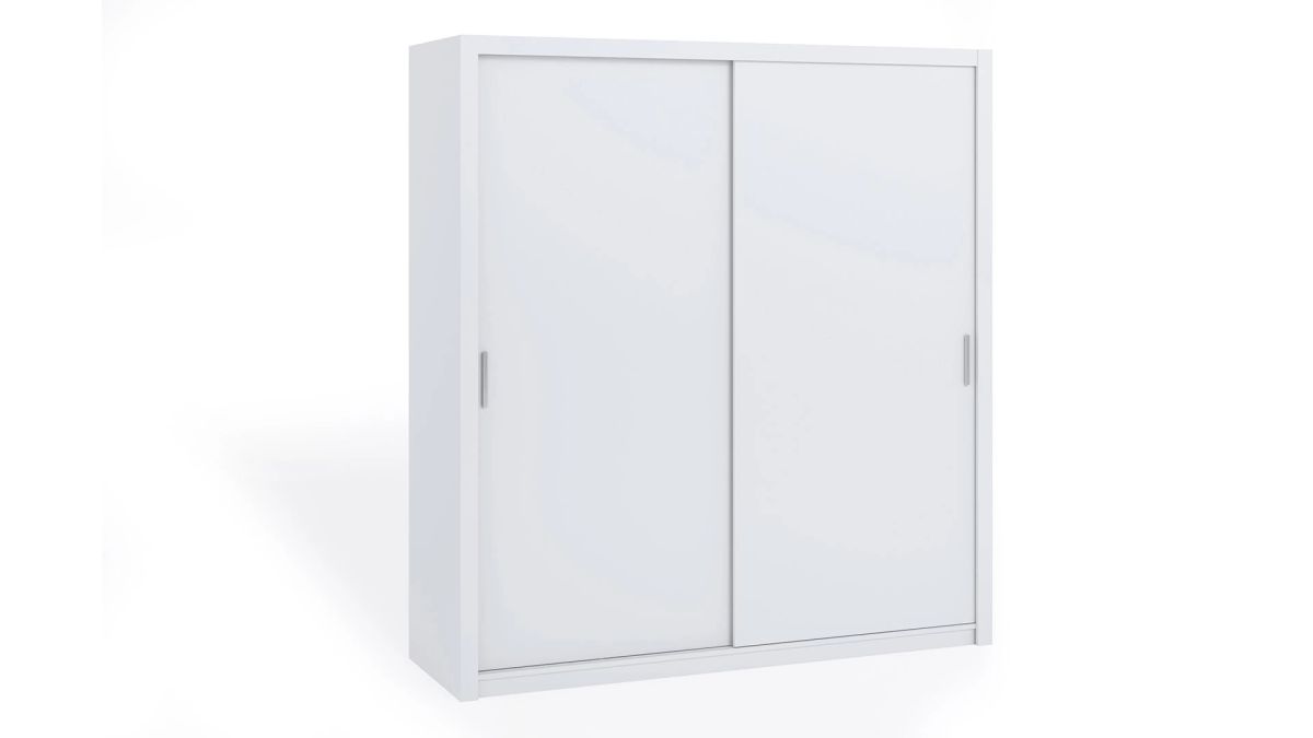 GIBMEBLE Posuvná šatní skříň BONO - Bílá - 200cm Bez zrcadla