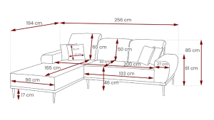 Rohová sedací souprava RAPALLO - Tiffany 08 - Levý roh GIBMEBLE