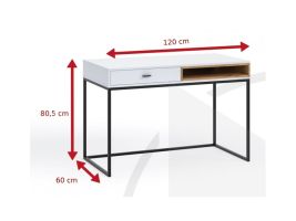 Psací stůl OLIER - Dub Artisan / Černá - 120cm GIBMEBLE