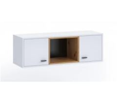 Závěsná skříňka OLIER - Bílá / Dub Artisan - 105cm