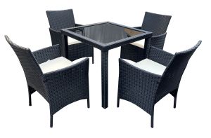 Ratanový set stůl + 4 židle 