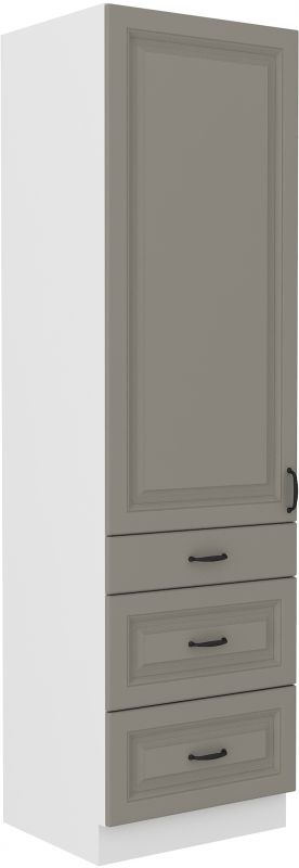 LEMPERT kuchyňská linka STILO - Claygrey MAT / Bílá - 60 potravinová skříň (60 DKS-210 3S 1F)