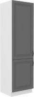 kuchyňská linka STILO - DUSTGREY MAT / Bílá - lednicová skříň (60 LO-210 2F)