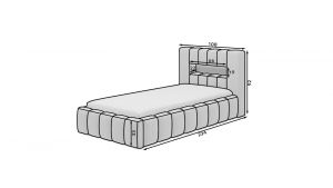 Čalouněná postel LAMICA - Nube 03 - 90x200cm - Dřevo ELTAP